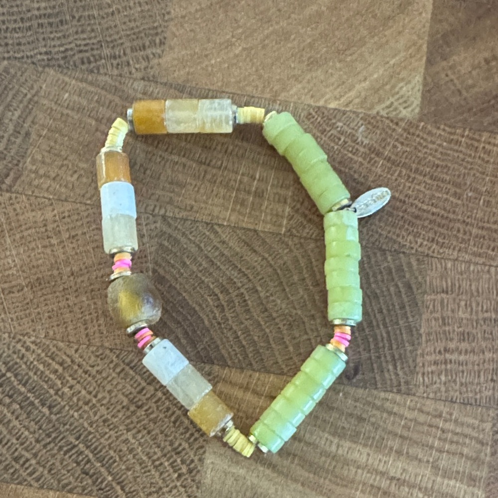 Green and Brown Beaded Bracelet